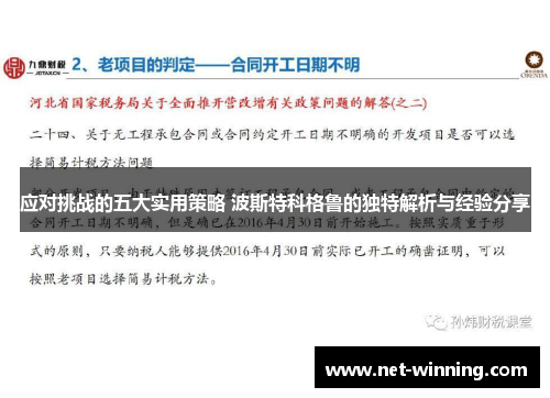 应对挑战的五大实用策略 波斯特科格鲁的独特解析与经验分享 应对挑战的五大实用策略 波斯特科格鲁的独特解析与经验分享